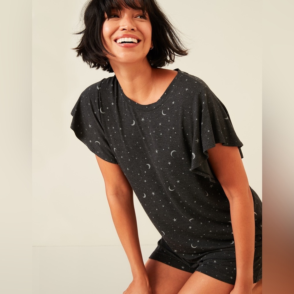NWT Old Navy Celestial Print Jersey-Knit Pajama Top & Pajama Shorts Set